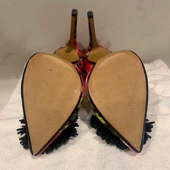 Betsey Johnson Floral Pom Pom Heels - Picture 3 of 3